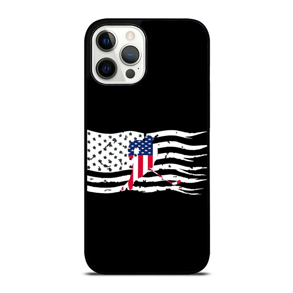 Hockey Player Distressed American Flag iPhone Case